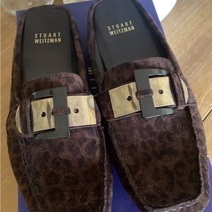 Stuart Weitzman Ultrasuede Leopard Flats Size 7